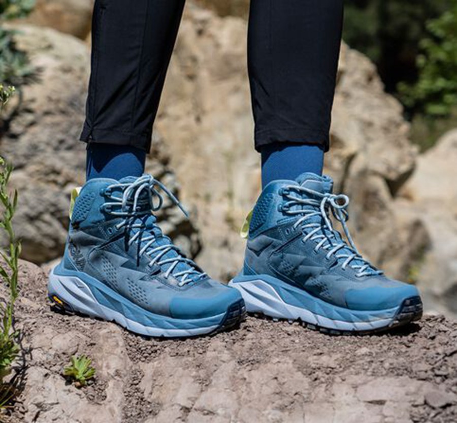 Hoka One One Hiking Boots Womens Blue - Kaha GORE-TEX - 46802ENHK